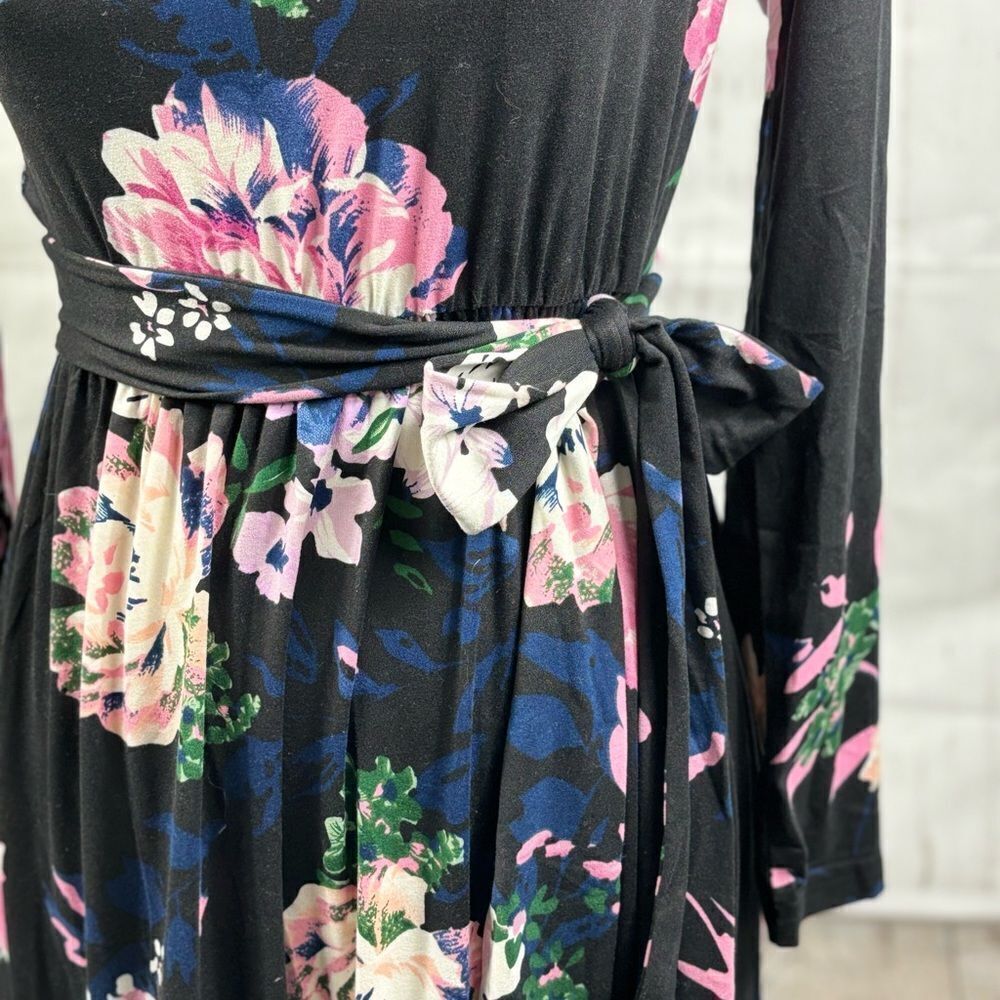 NWT Levaca Tango Dress Floral Pink Purple Flowers Belted - Picture 3 of 7